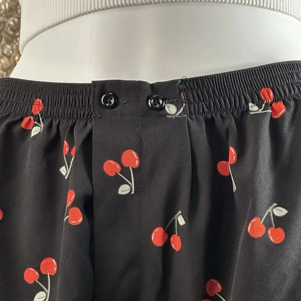 BDG Men’s S Cherry Print Boxer Shorts Black Lounge Urban Outfitters Y2K‎